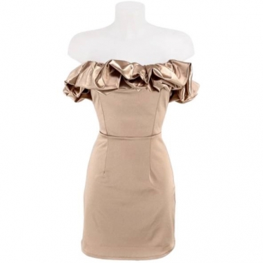 VESTIDO SATÉN CORTO CHAMPÁN