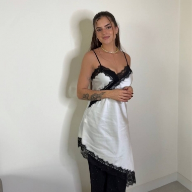 VESTIDO LENCERO BICOLOR