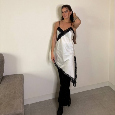 VESTIDO LENCERO BICOLOR