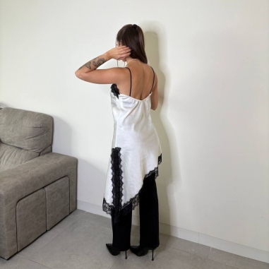 VESTIDO LENCERO BICOLOR