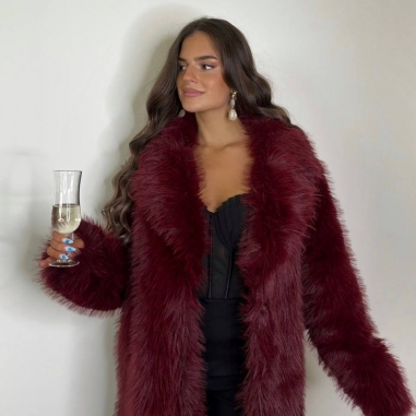 ABRIGO PELITO BURDEOS