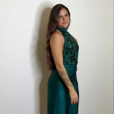 MONO HALTER LENTEJUELAS VERDE ESMERALDA