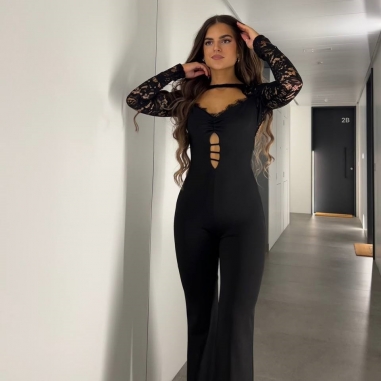 PREVENTA MONO ENCAJE CAMPANA NEGRO