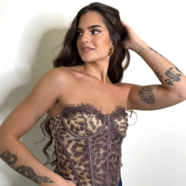 CORSET ENCAJE ANIMAL PRINT