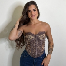 CORSET ENCAJE ANIMAL PRINT