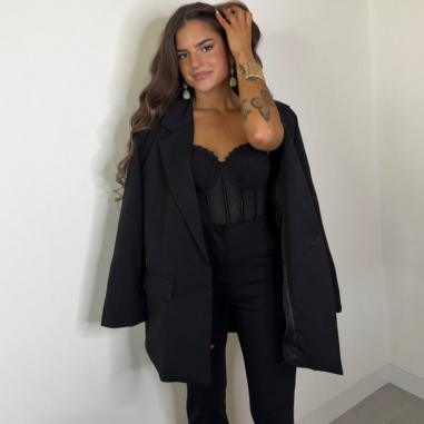 PANTALÓN TRAJE AJUSTADO NEGRO