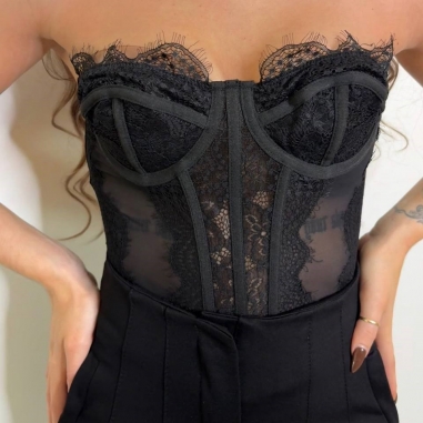 CORSET ENCAJE NEGRO