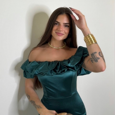 VESTIDO SATÉN CORTO VERDE ESMERALDA