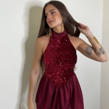 VESTIDO GLOBO HALTER VINO 2