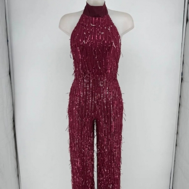 MONO FLECOS LENTEJUELAS VINO