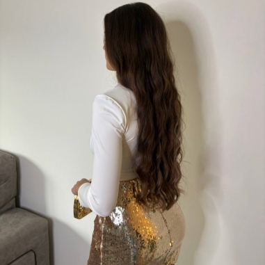 FALDA LENTEJUELAS DORADA