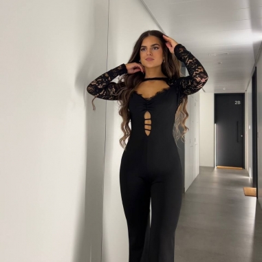 PREVENTA MONO ENCAJE CAMPANA NEGRO