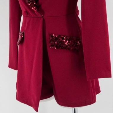 MONO BLAZER SOLAPA LENTEJUELAS VINO