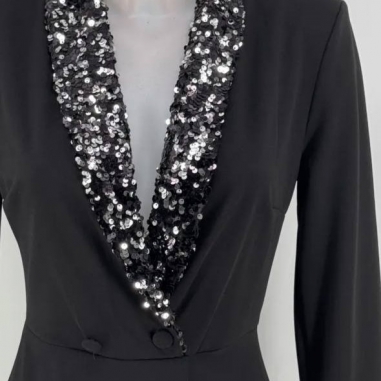 MONO BLAZER SOLAPA LENTEJUELAS NEGRO...