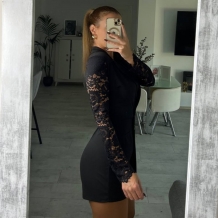 MONO MANGA ENCAJE NEGRO 2