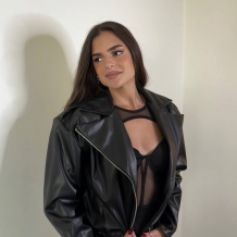 CAZADORA EFECTO PIEL NEGRA 2