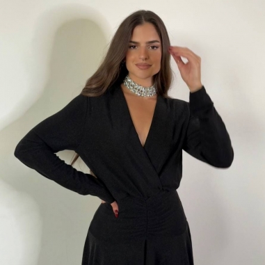 VESTIDO LUREX VUELO NEGRO