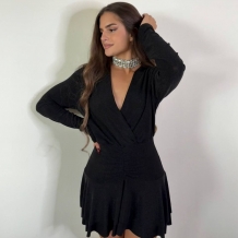 VESTIDO LUREX VUELO NEGRO