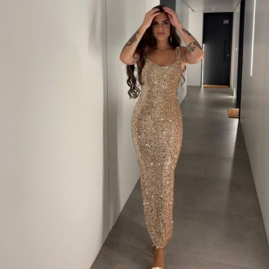 VESTIDO VELVET CHAMPÁN