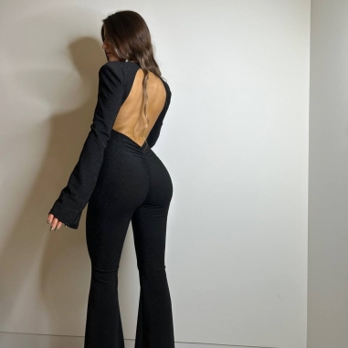 MONO LUREX HOMBRERAS NEGRO