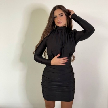 VESTIDO FRUNCIDO ESCOTE ESPALDA