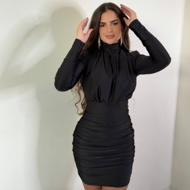 VESTIDO FRUNCIDO ESCOTE ESPALDA