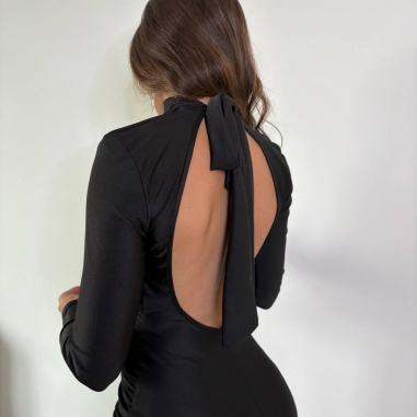 VESTIDO FRUNCIDO ESCOTE ESPALDA