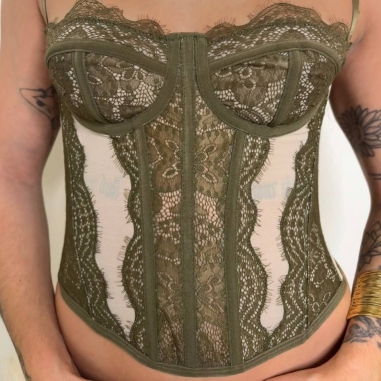 CORSET ENCAJE VERDE