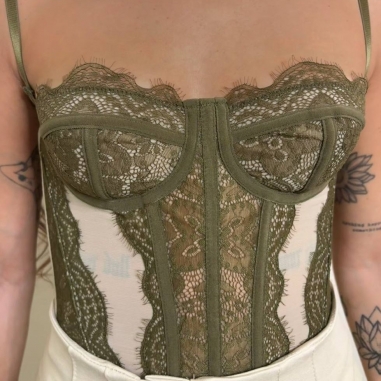 CORSET ENCAJE VERDE