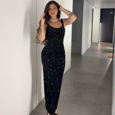 VESTIDO VELVET NEGRO