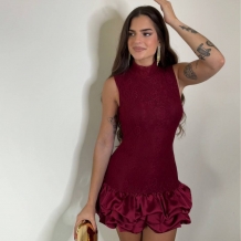 VESTIDO ENCAJE CON VOLANTES...