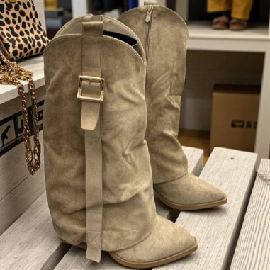 BOTA BAJA BEIGE HEBILLA