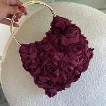 BOLSO FLORES BURDEOS 2