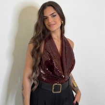 TOP LENTEJUELAS BURDEOS