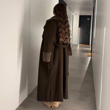 ABRIGO PAÑO PELITO CHOCO