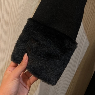 ABRIGO PAÑO PELITO NEGRO