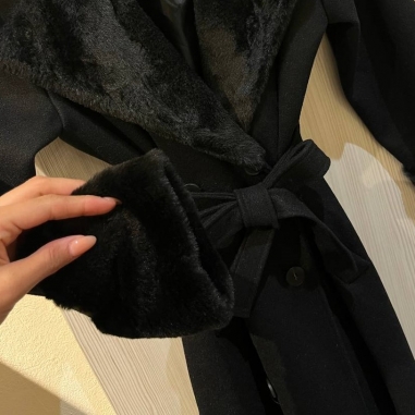 ABRIGO PAÑO PELITO NEGRO