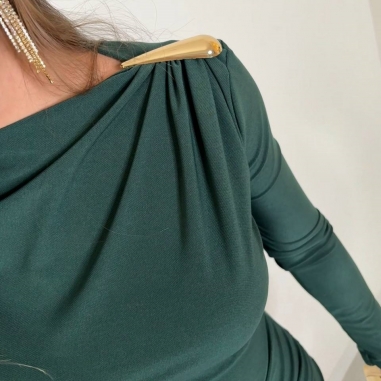 VESTIDO LÁGRIMA VERDE BOTELLA