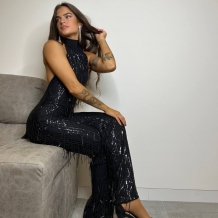 MONO FLECOS LENTEJUELAS NEGRO