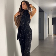 MONO FLECOS LENTEJUELAS NEGRO