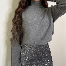 FALDA LENTEJUELAS GRIS 2