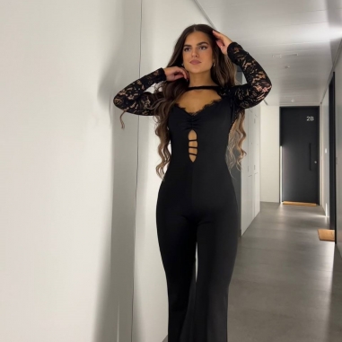 MONO CAMPANA ENCAJE NEGRO