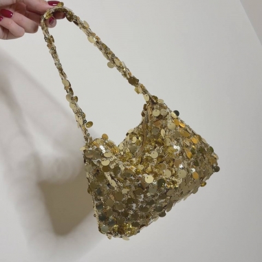 BOLSO/SACO LENTEJUELAS DORADO