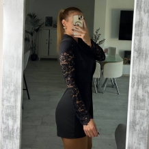 MONO MANGA ENCAJE NEGRO 2