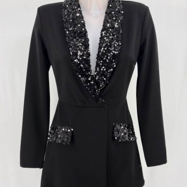 PREVENTA MONO BLAZER LENTEJUELAS NEGRA