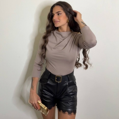 PREVENTA SHORT EFECTO PIEL ENCAJE NEGRO