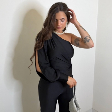 MONO ASIMÉTRICO NUDO NEGRO