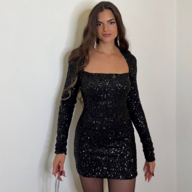 VESTIDO LENTEJUELAS NEGRO