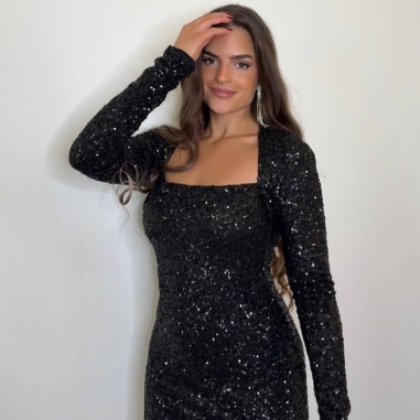 VESTIDO LENTEJUELAS NEGRO