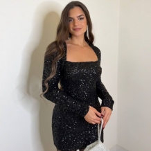 VESTIDO LENTEJUELAS NEGRO